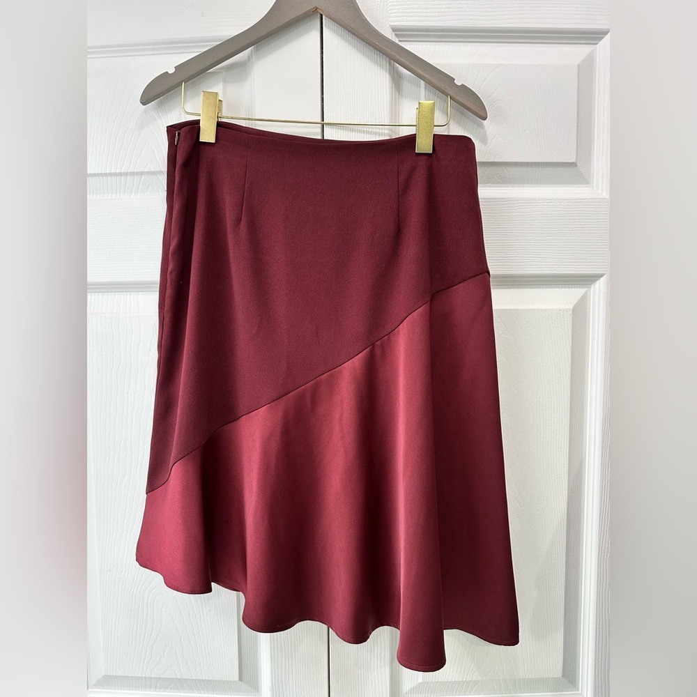 Worthington Burgundy Asymmetrical Skirt